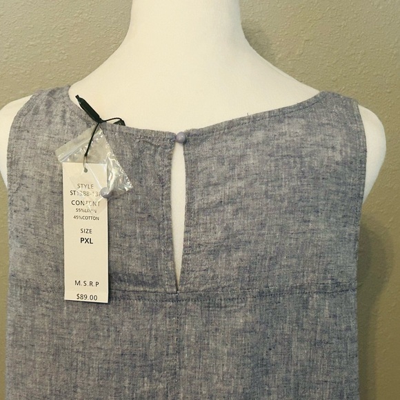 NEW For Cynthia Linen Cotton Blend Summer Dress Petite size XL NWT - Picture 6 of 14